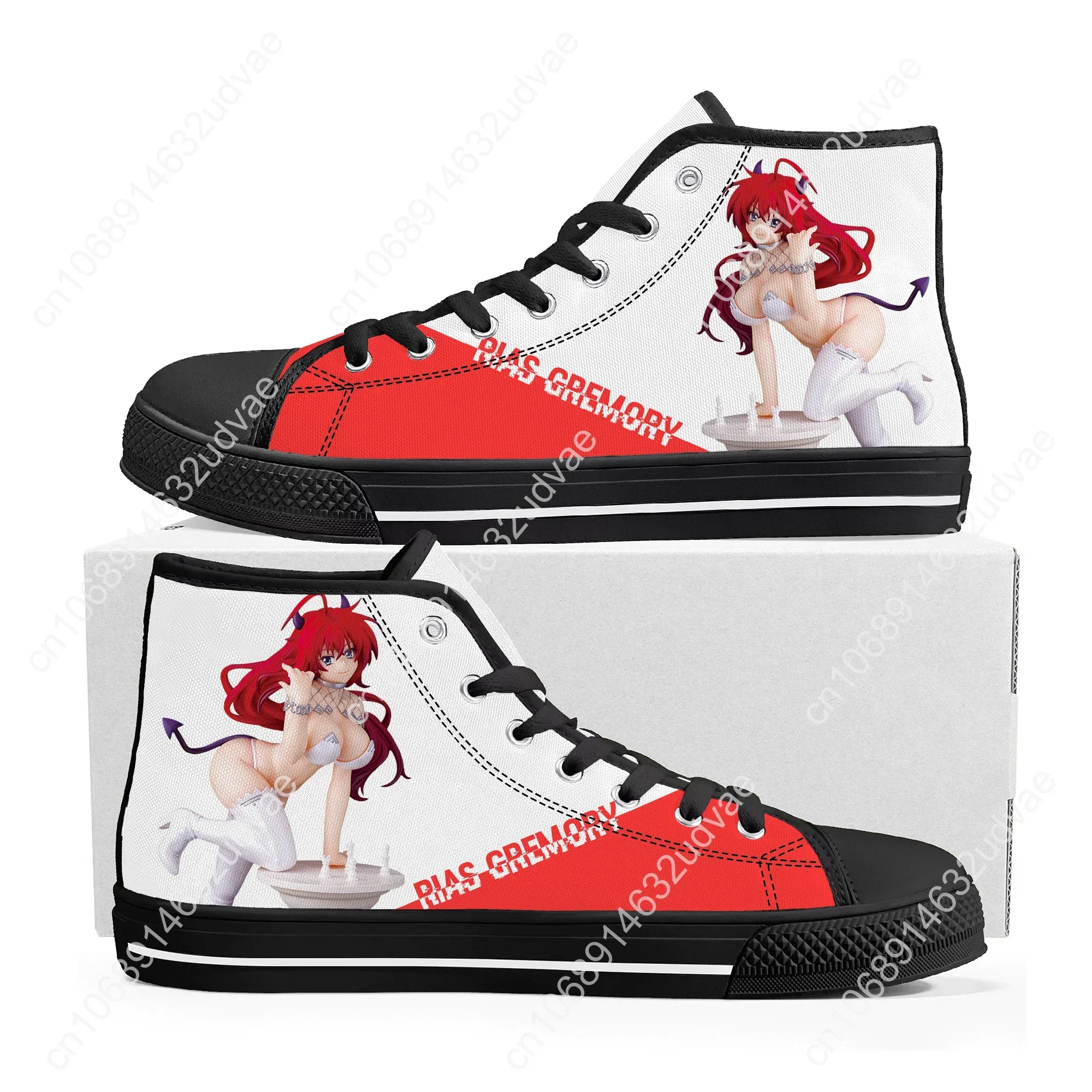 Rias Gremory High School DXD High Top Sneakers High Quality Mens Womens Teenager Canvas Sneaker Casual Couple Shoes Custom Shoe