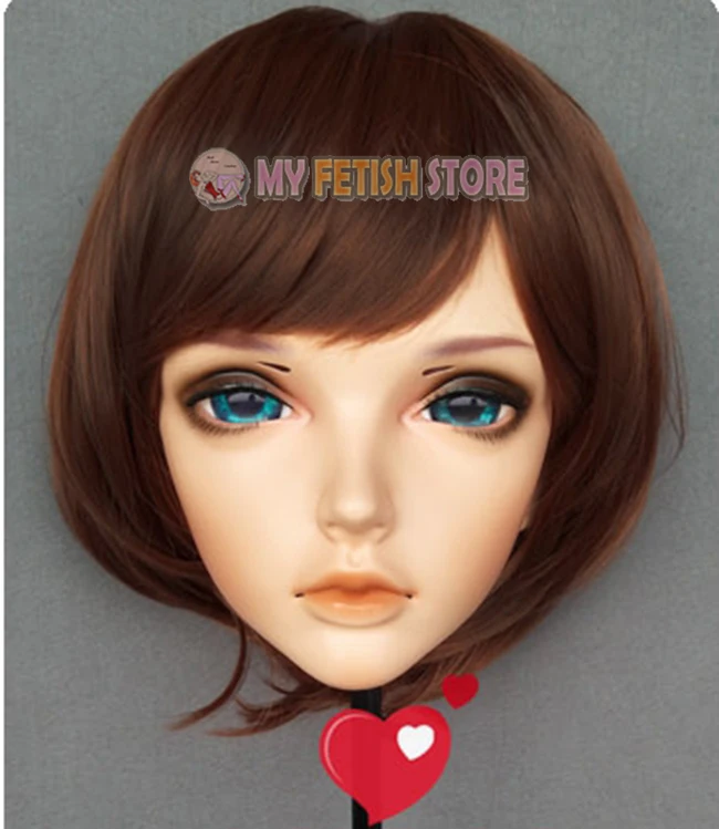 (GL328) Vrouwelijke Zoete Meisje Hars Half Hoofd Kigurumi BJD Ogen Crossdress Cosplay Japanse Anime Rol Lolita Masker Met Ogen En Pruik