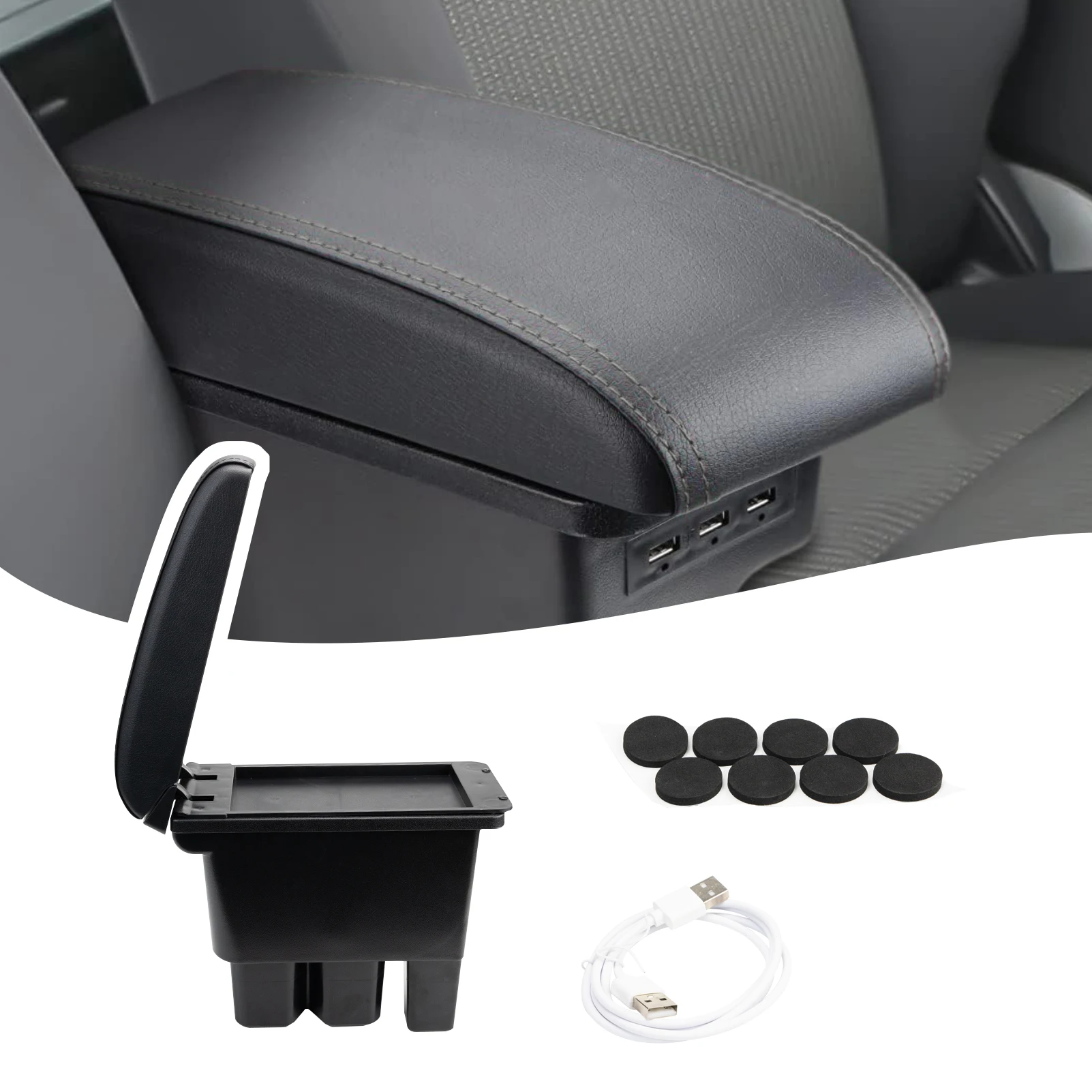 Armrest Storage Box Custom Compatible with Jimny 2018-2021 2022 2023 JB64 JB74 Armrest Box with USB Charging Port