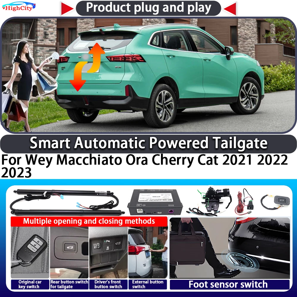 

For Wey Macchiato Ora Cherry Cat 2021 2022 2023 OEM Smart Automatic Powered Tailgate Key Control Trunk Lift Kit Power Tailgate