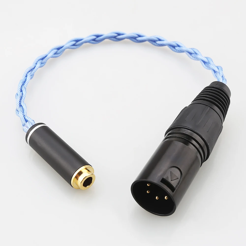 

Blue 7N OCC Silver Plated HiFi Headphone Extension Cable XLR/2.5mm/3.5mm/6.5mm/4.4mm Male to 4.4mm Female Audio Adapter Cord