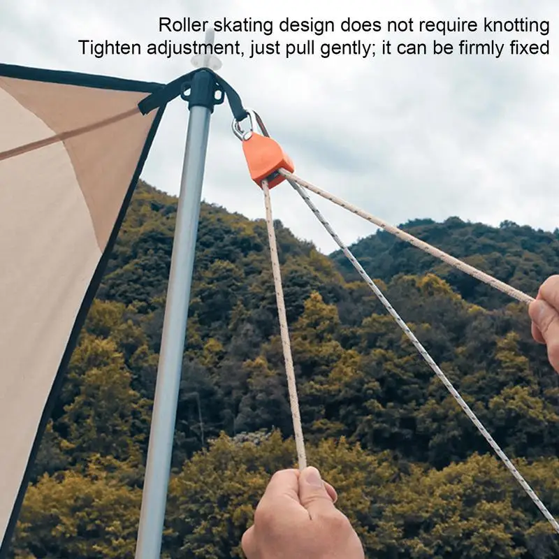 Camping Rope With Ratchet Pulley Reflective Camping Ratchet String Tent Cord Adjustable Tie Down Ratchet Straps For RV Awnings