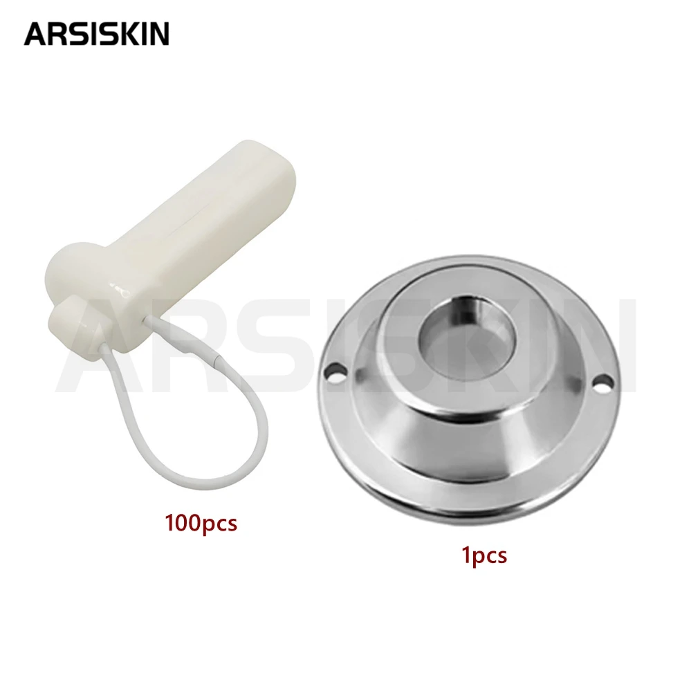 Etiqueta de seguridad de 100 Uds con cordón de alambre de acero para paños sombreros Shose reutilizable AM 58KHz MHz EAS etiqueta dura con abridor de bloqueo magnético