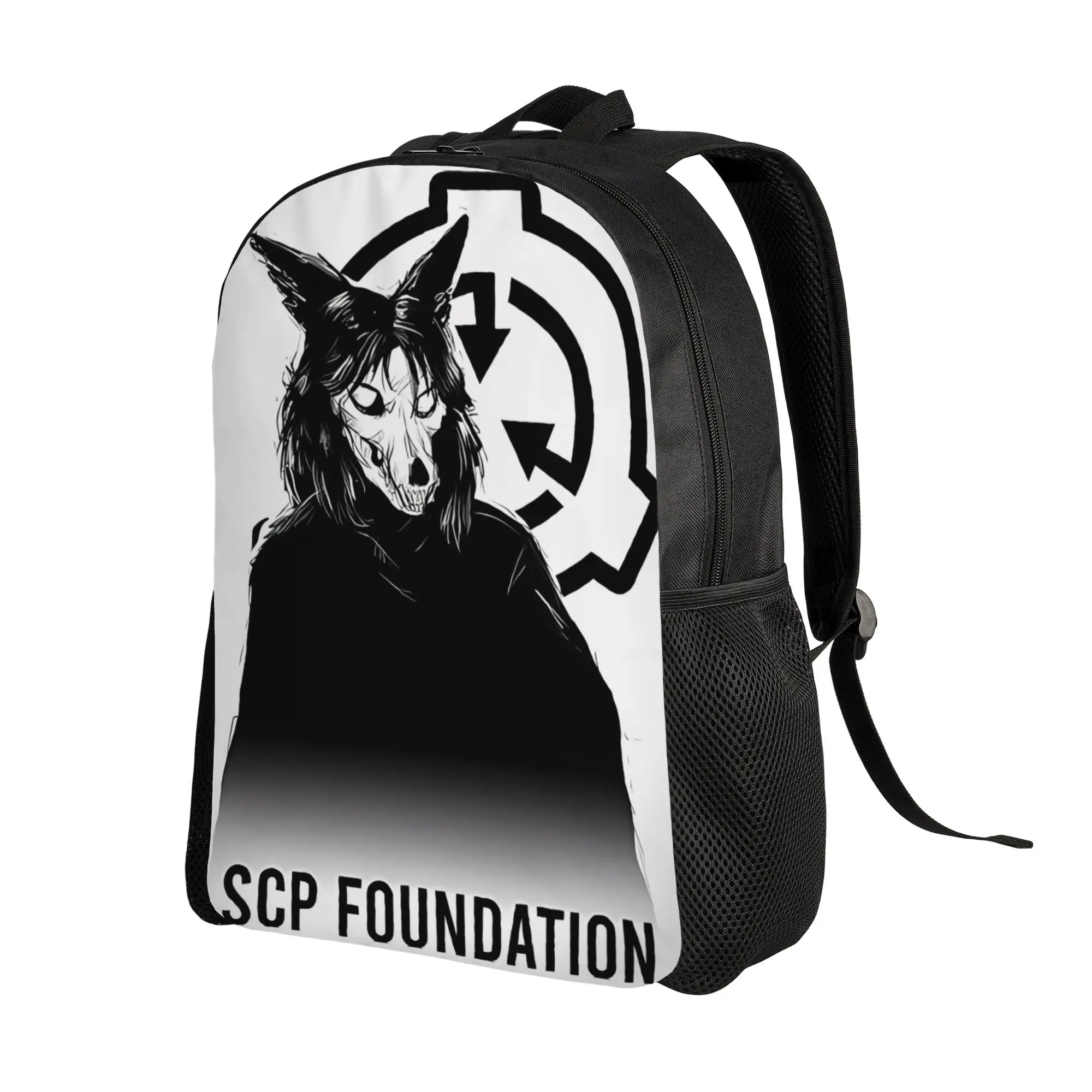 MalO wolf skull SCP Foundation Schoolbag Daily mochila Large Capacity Cool Horror Aesthetic Backpack For Teens
