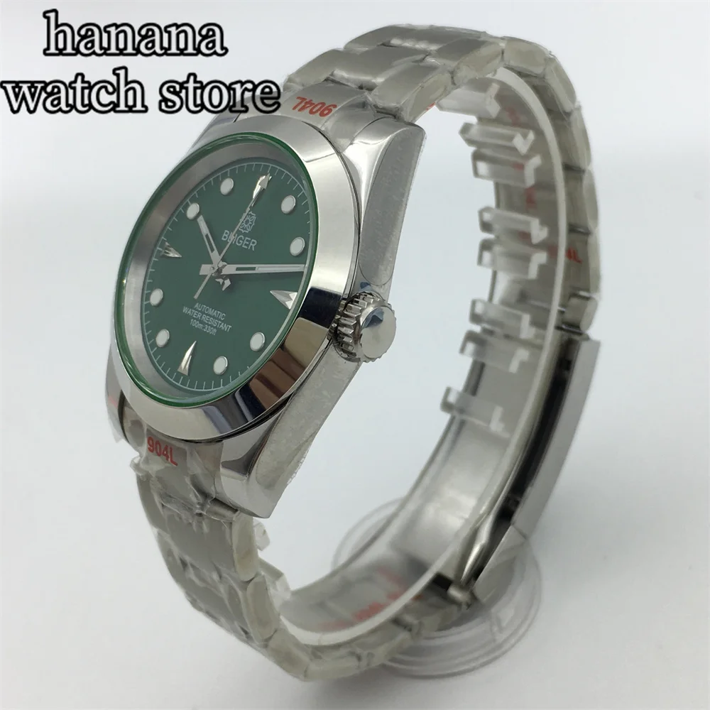 BLIGER 36mm/39mm MILGAUSS Automatic Watch For Men Polished Case Sapphire Glass Lighting Second Hand OF NH35A PT5000 Reloj Hombre