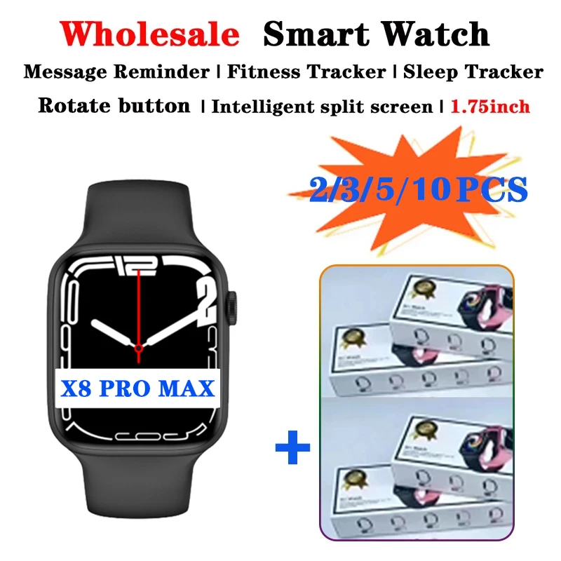 Top! Original X8 Pro Max Bluetooth Call Smartwatch Fitness Bracelet Heart Rate Monitor Pk PK x8 max w27 pro t900 pro max