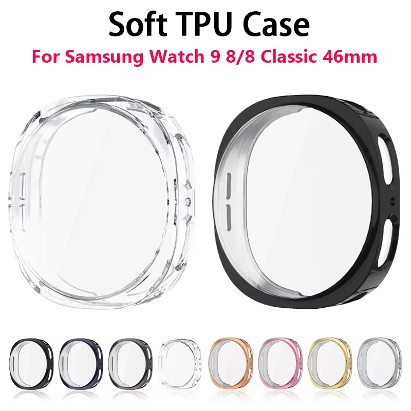 Silicone TPU Case Glass For Samsung Galaxy Watch 9 8 40mm 44mm Full Cover Screen Protector Bumper For Watch 8Classic Cover Shell