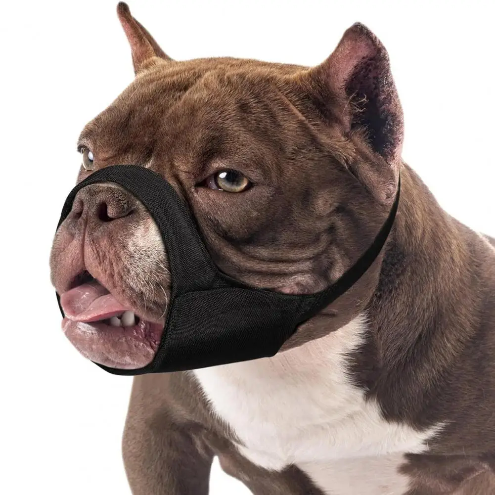 Breed Dog Muzzle Dog Muzzle Breathable Mesh Soft Nylon Mesh Dog Muzzle for Medium Short Snout Dogs Anti-slip Strap for American