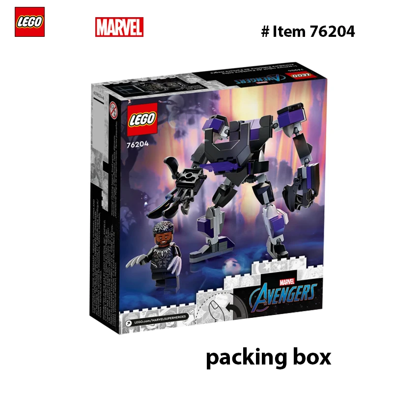 LEGO 76204 Marvel Black Panther Mech Armor Building Kit; Collectible Mech and Minifigure for Super-Hero Kids Aged 7+ (124 Pcs)