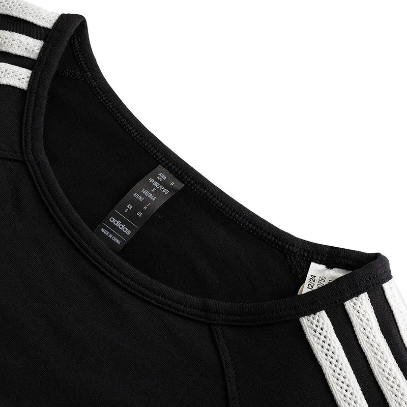 Damska koszulka z długim rękawem Adidas, modna odzież sportowa i rekreacyjna, modelująca talię, wyszczuplająca, z okrągłym dekoltem Jn0755