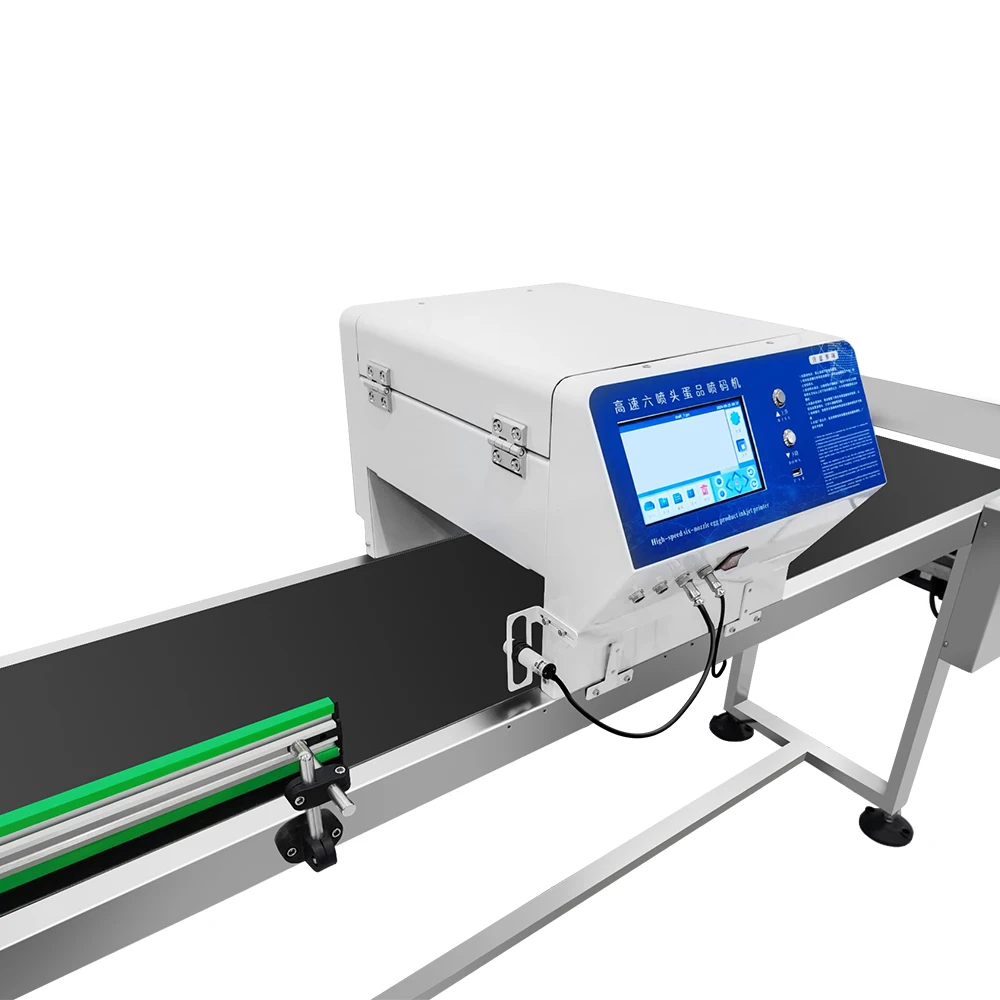 EP6 Six Heads Industry Egg Inkjet Printers Label Expiry Date Stamp Logo Barcode Food Grade Auto Printing Coding Machine On Eggs