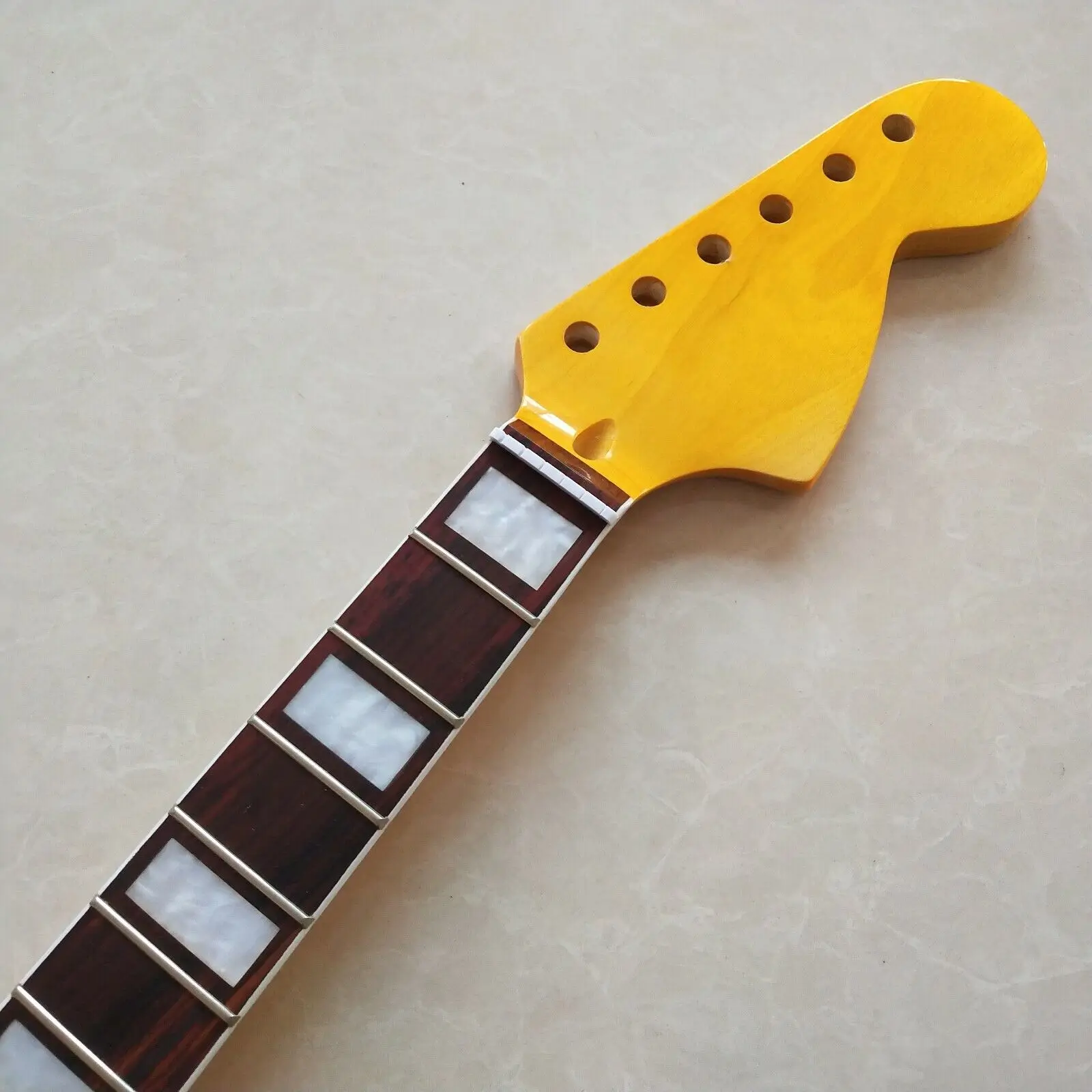 

Big head Guitar Neck 22 fret 24inch Maple Rosewood Fretboard Block Inlay Yellow