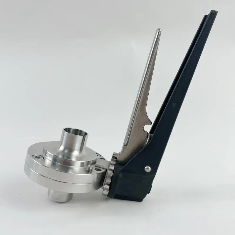 Food-Grade 304/316 Stainless Steel Clover-Type Sanitary Clamp Manual Butterfly Valve (for Water Supply)