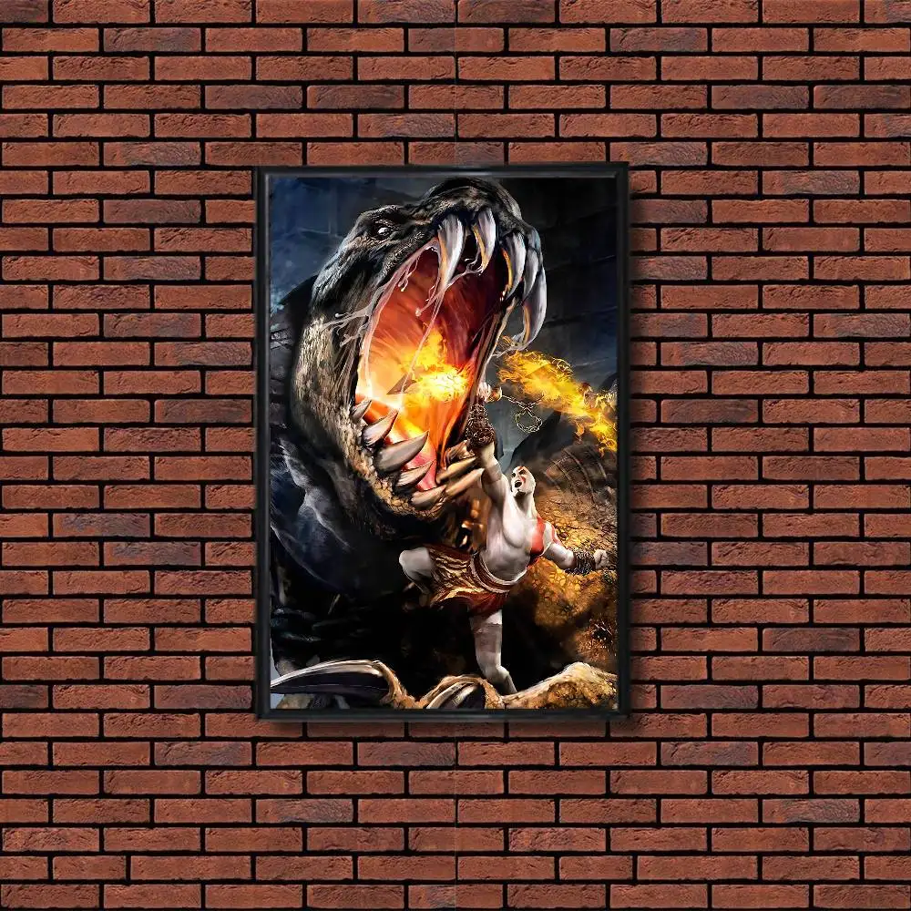 Furious Kratos game God of War  Poster HD Art Sticky Wall Waterproof Home Living Room Bedroom Bar Aesthetic Decoration