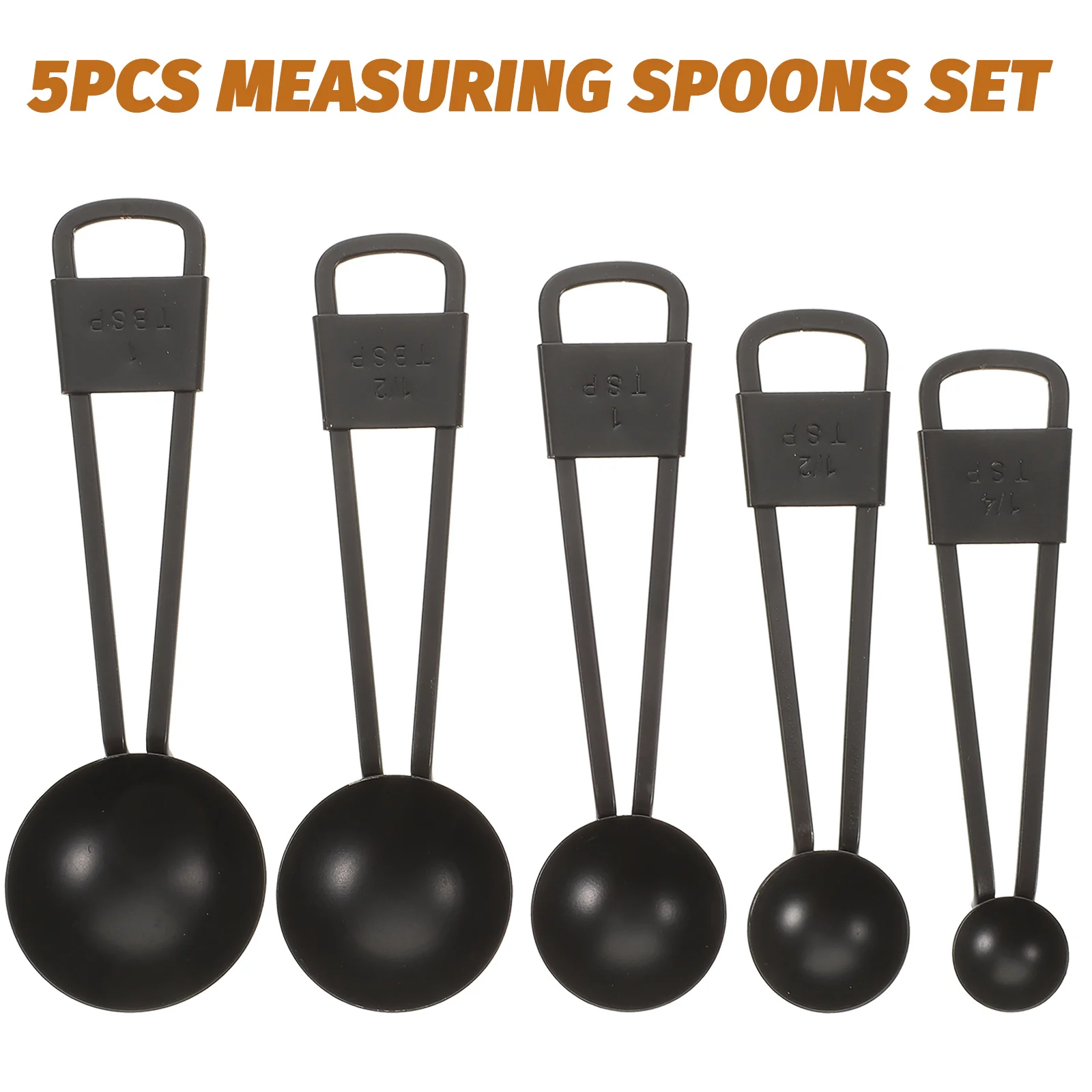 

5pcs Measuring Spoons Set Stainless Steel Black Nesting Measuring Spoon Kit Kitchen Baking Tools Precise Measurement Liquid Dry