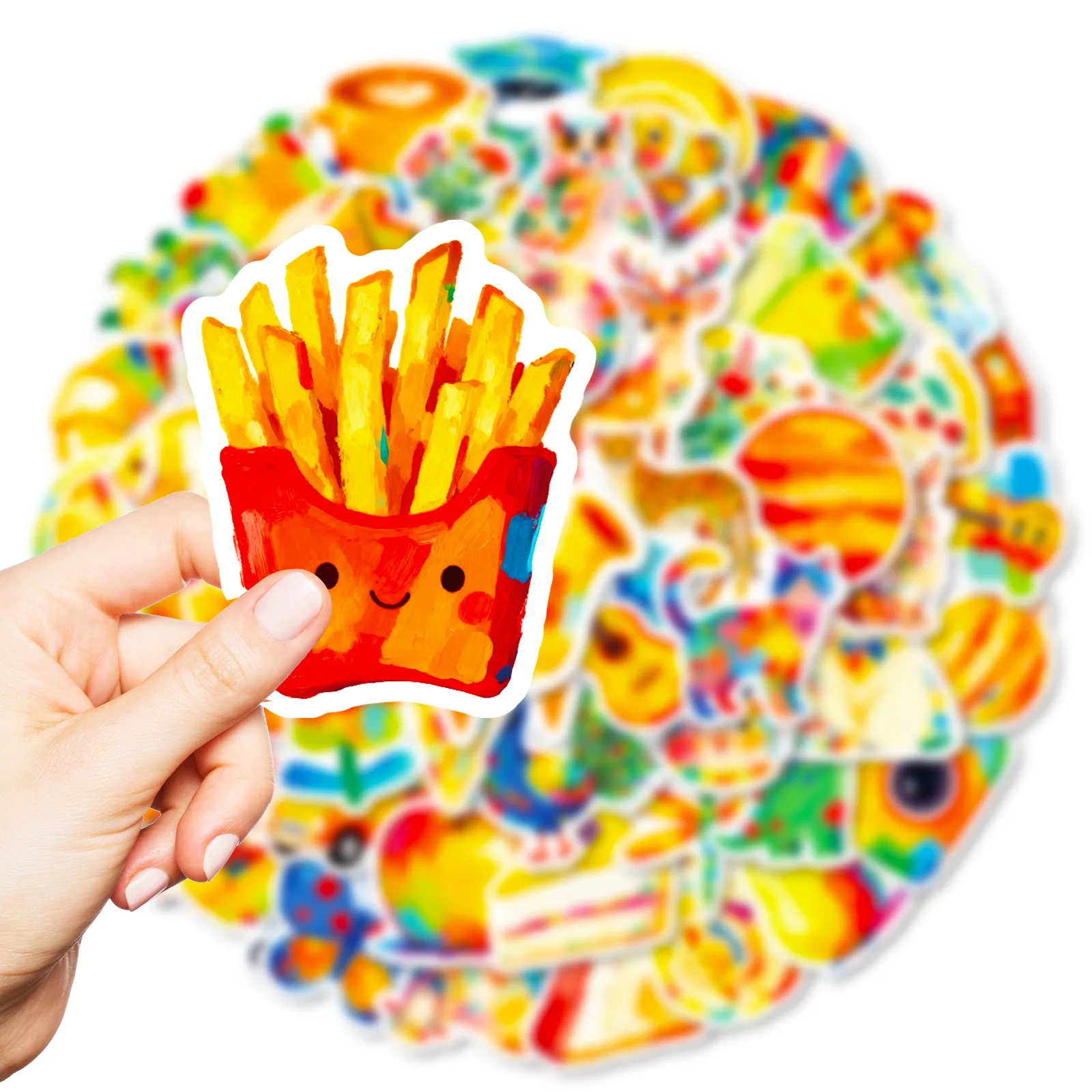 

10/56PCS Cozy Hue Oil Painting Graffiti Stickers for Phone Bottle Scrapbook Travel Bag DIY Aesthetic Creative Decals