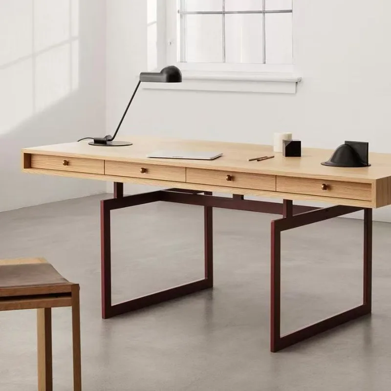 Italian Minimalist Wood Office Desk Nordic Design Bedroom Study Computer Desk High-end Writing Desk Commercial Furniture FYOD