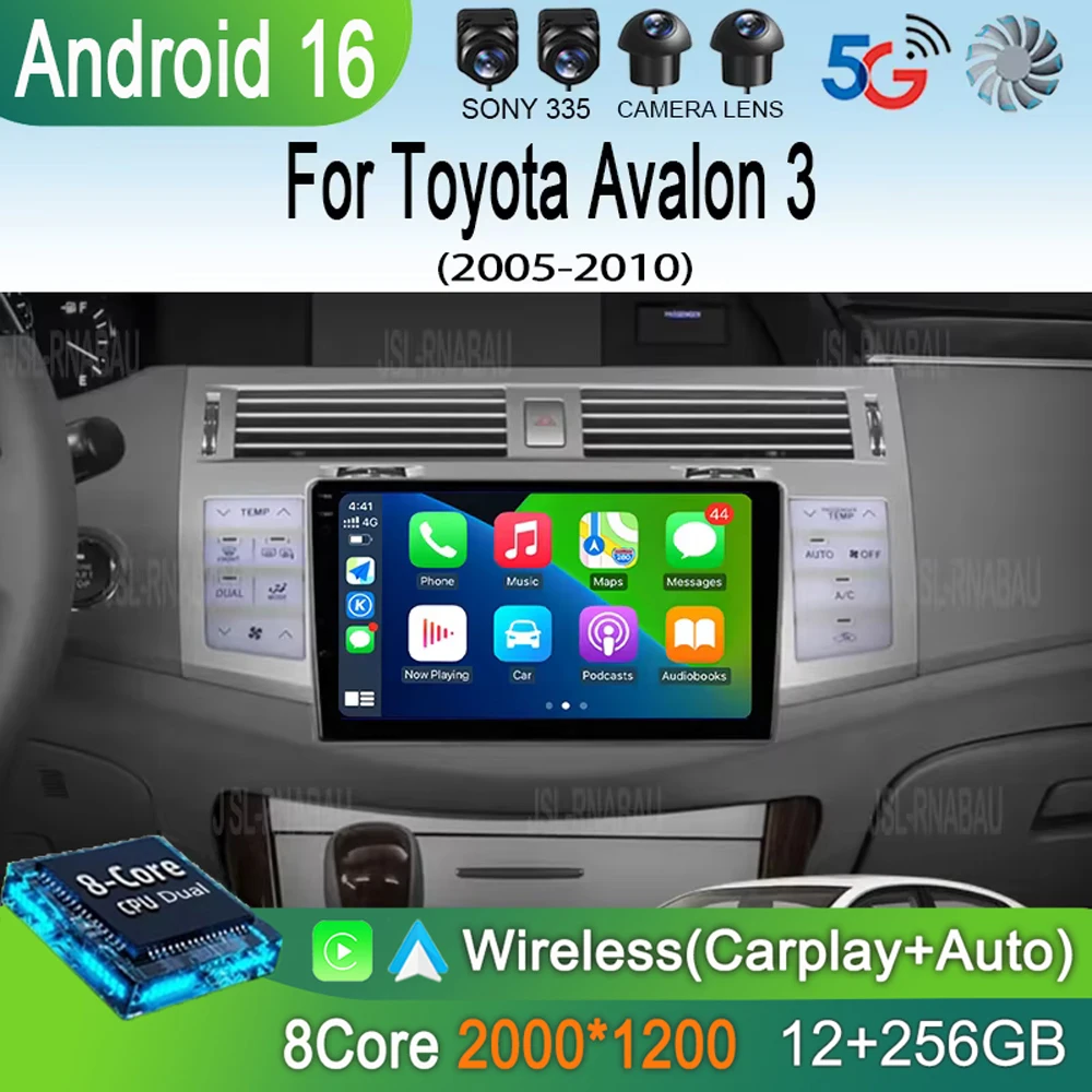 

9-дюймовый Android 16-ядерный проигрыватель для Toyota Avalon 3 2005-2010 годов выпуска, Carplay, автомобильная магнитола, стереосистема, мультимедиа, DVD, GPS