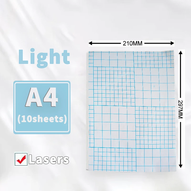 10sheets A4 Laser Heat Transfer Printing Paper Dark or Light Colours For DIY T-Shirt Light Dark Black Fabric Transfer Paper