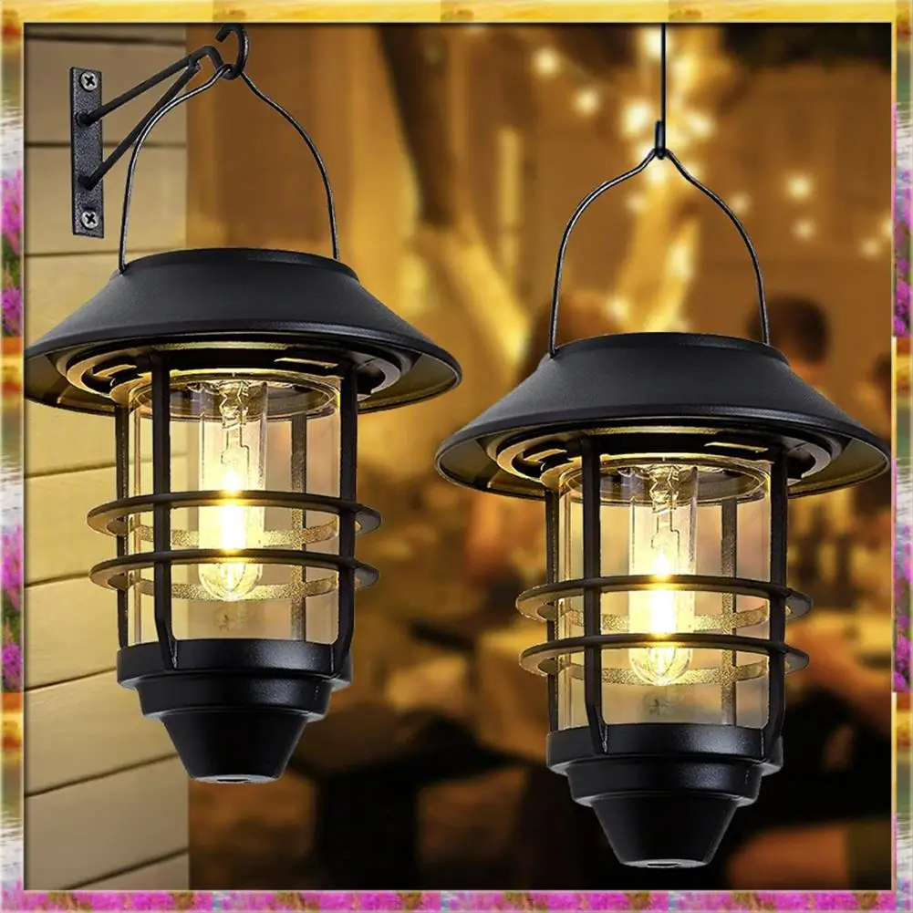 

Easy Use Solar Flickering Lantern For Outdoor Waterproof Solar Hanging Garden For Fence, Front Porch Exterior Lighting
