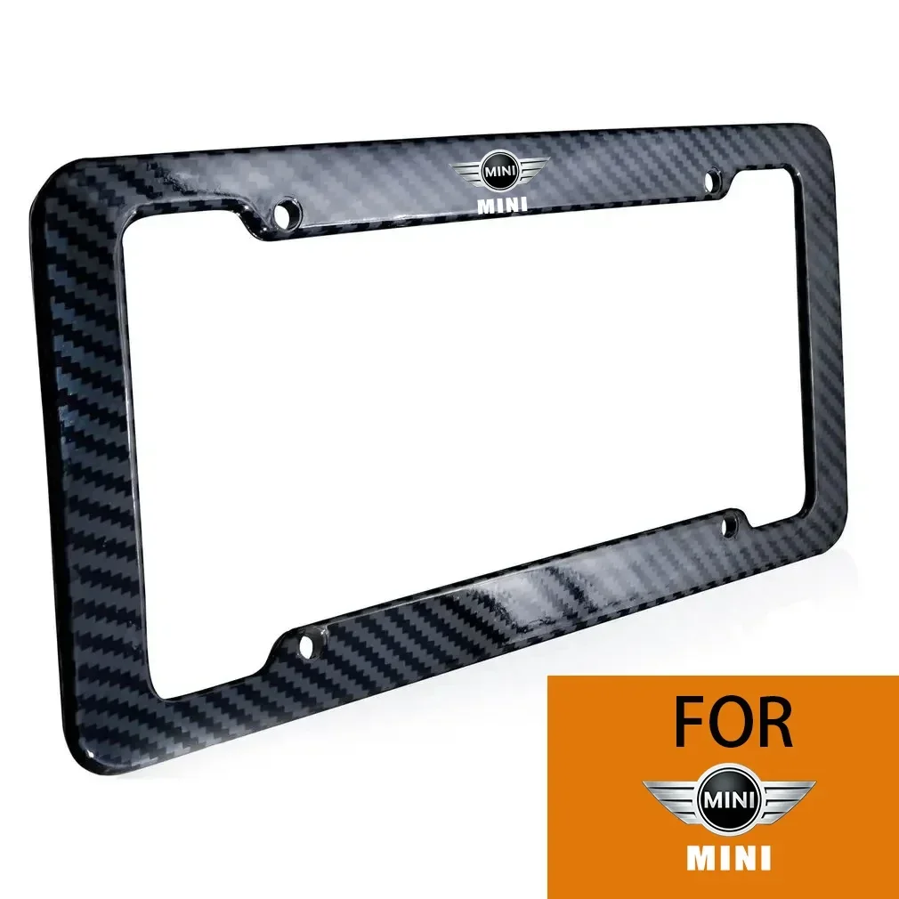 

New universal stainless steel carbon fiber license plate frame For Mini Cooper R50 R52 R53 R55 R56 R60 R61 F54 F55 F56 Clubman