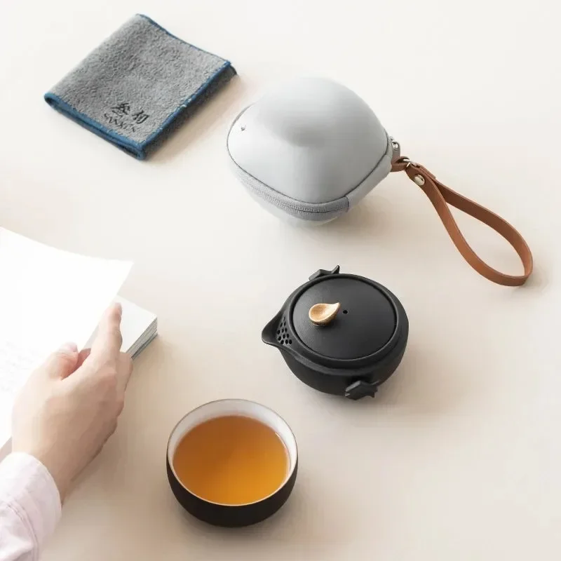 

Ceramic Teapot with 1 Cup Portable Travel Tea Sets