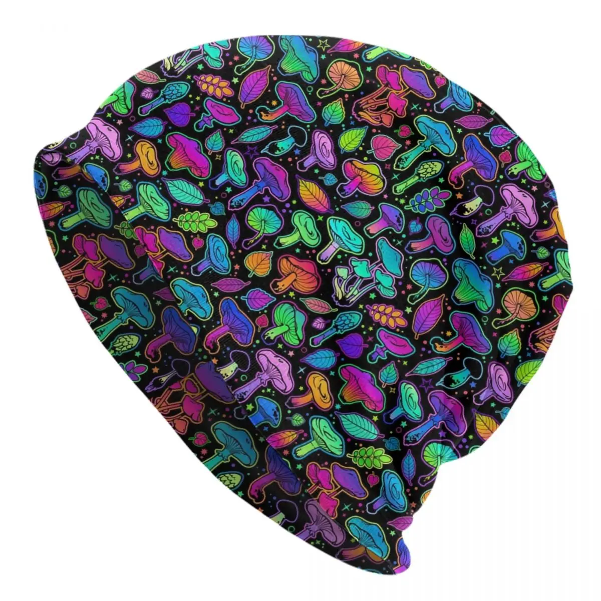 Magic Rainbow Mushroom Beanie Cap Winter Warm Bonnet Femme Knitted Hats Street Outdoor Ski Mysterious Boho Skullies Beanies Hats