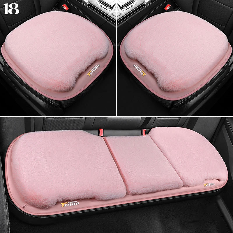 Luxury Universal Plush Seat Cover Set Car Seat Cushion Protector Mat Winter Soft Warm Fur Chair Pad Auto Interior Accessories