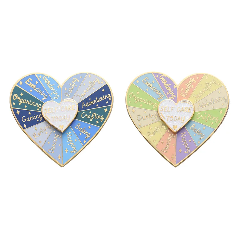 New Feshion Enamel Love Spinning Emblem Versatile and Rotable Choice Difficult Clothing Brooch Gift Wholesale