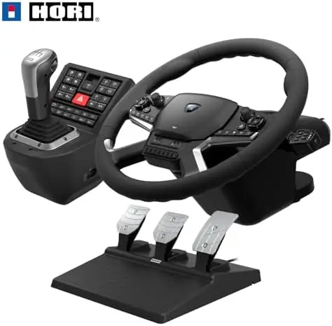 

HORI Truck Controller for Windows 11/10 – Force Feedback Steering Wheel, Shifter & Pedals