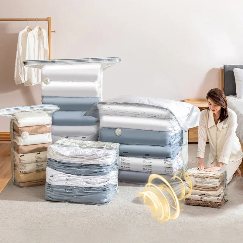 Vakuum-Aufbewahrungsbeutel für Zuhause, Reisen, Kompressionsbeutel, platzsparende Beutel für Kleidung, Decken, Bettdecken, Pullover, Kissen