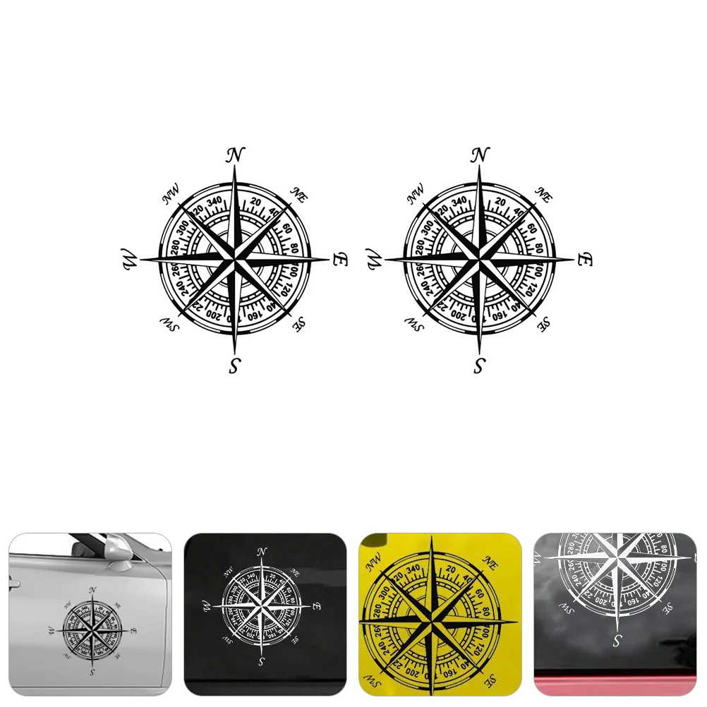 

2 pcs Compass Car Stickers Delicate Auto Decals Scratch Covering Removable Vehicle Decorations Car Interior Accessories