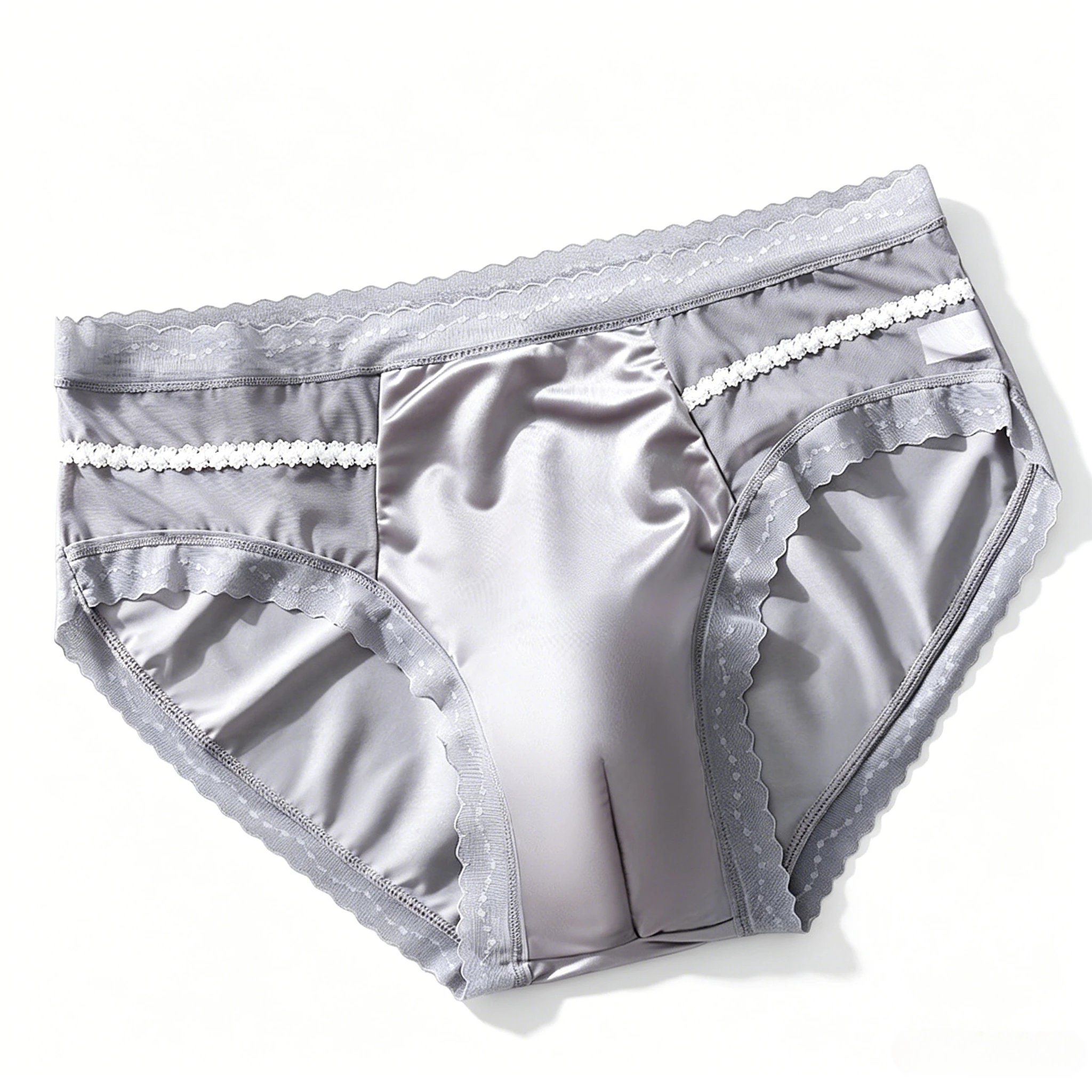 

Ice Silk Lace Trim Briefs for Men with 3D Seamless U-Convex Pouch Breathable Sexy Underwear Sissy Sexy Smooth Sweet Underpants