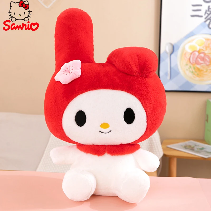 Sanrio Kawayi My Melody Red Plus Toy Cut Мягкая пушистая декоративная подушка My Melody Doll Домашний декор для девочек Детские подарки на день рождения