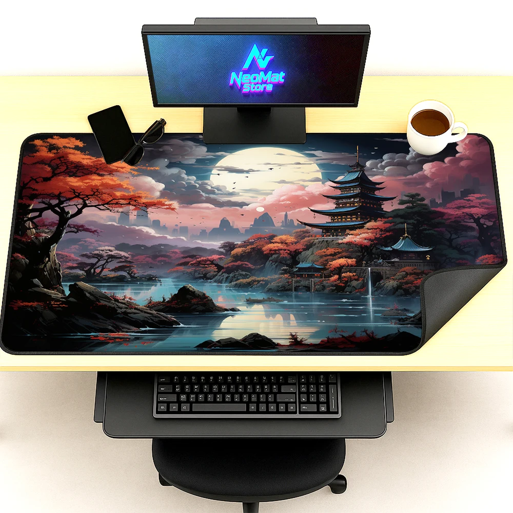 

Xxl Mouse Mat Landscapes Home Office Accessories Nousepad Gamer 80x40 Japanese Mousepepad Mechanical Keyboard Rubber Mause Pad