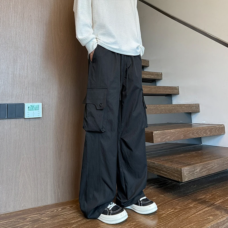 

LAPPSTER уличная одежда брюки-карго с большими карманами комбинезоны серые мешковатые шаровары Y2k Kpop спортивные штаны модная рабочая одежда брюки для бега