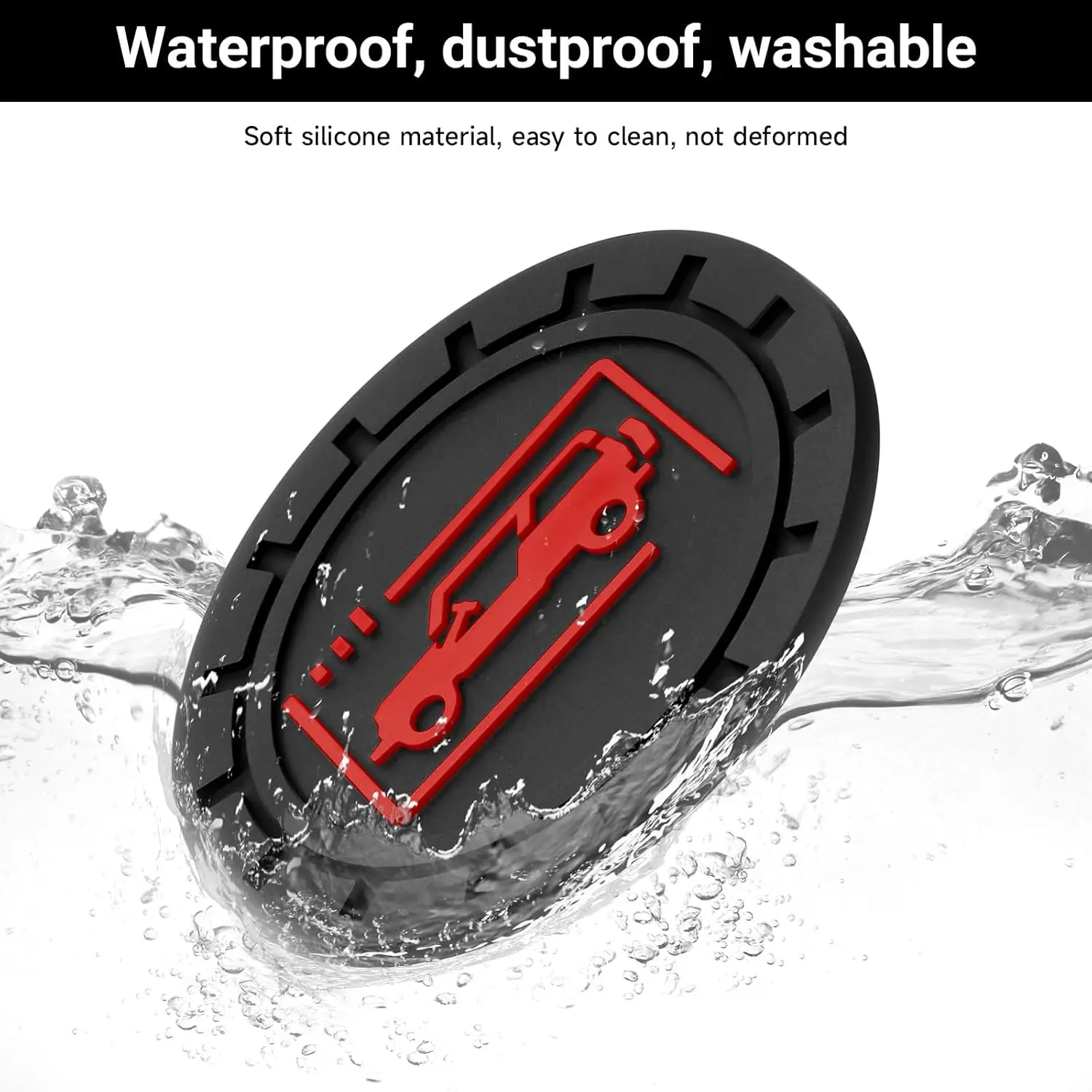 

(Black Red)Car Cup Holder Coasters for Jeep Wrangler JL JK JLU and Jeep Gladiator JT Accessories Universal Car Cup Non-Slip Sili