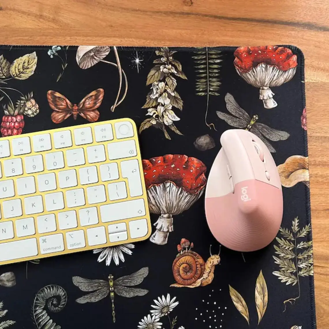 Vintage Cottagecore Mushroom Desk Mat Woodland Aesthetic Mouse Pad Forest Magic Nature Large Mousepad Desk Accessories Decor