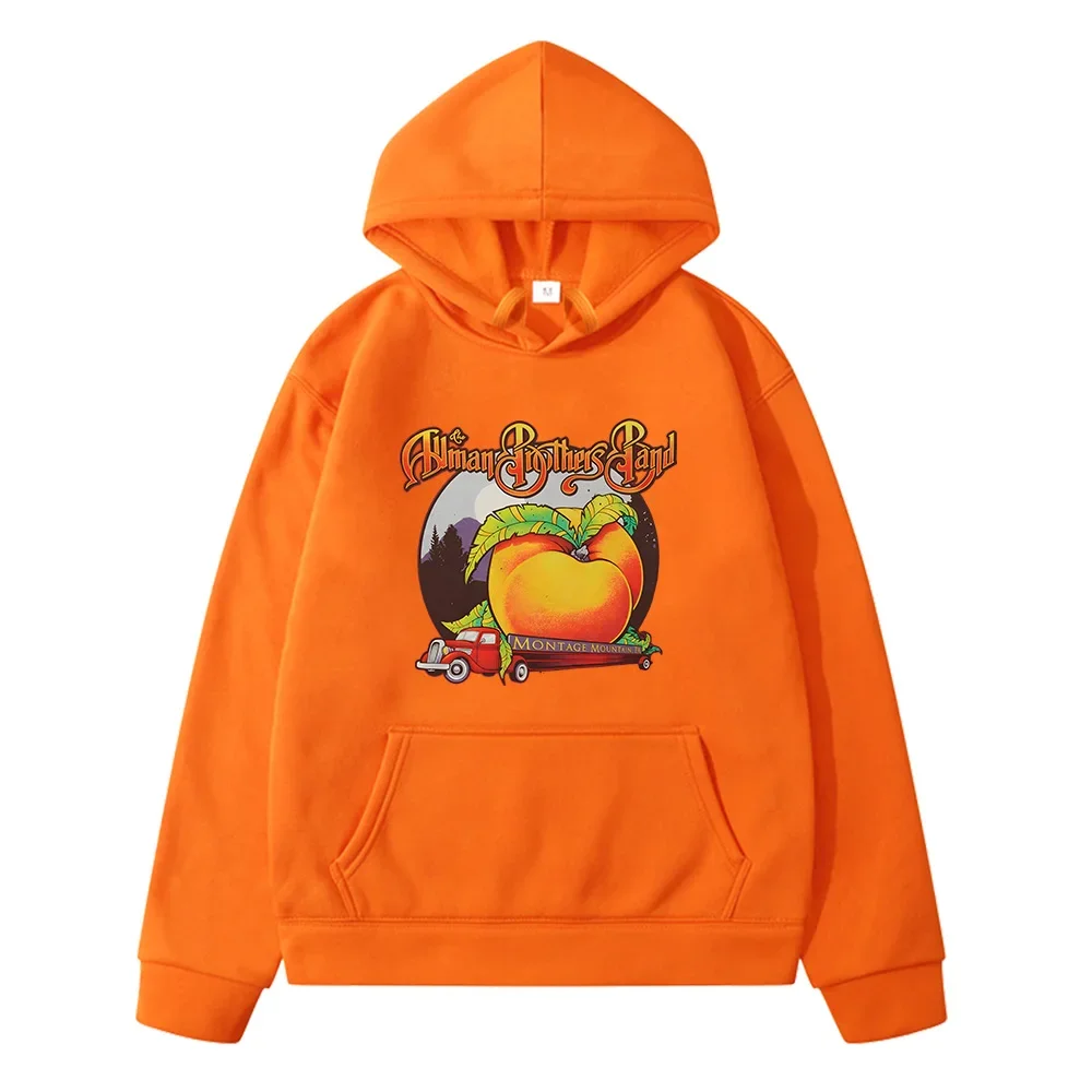 The Allmann Brotherss Band Hoodies Eat A Peach Cartoon Print Sweatshirt with Pocket Long Sleeve Children Cute Pullovers Boy Girl