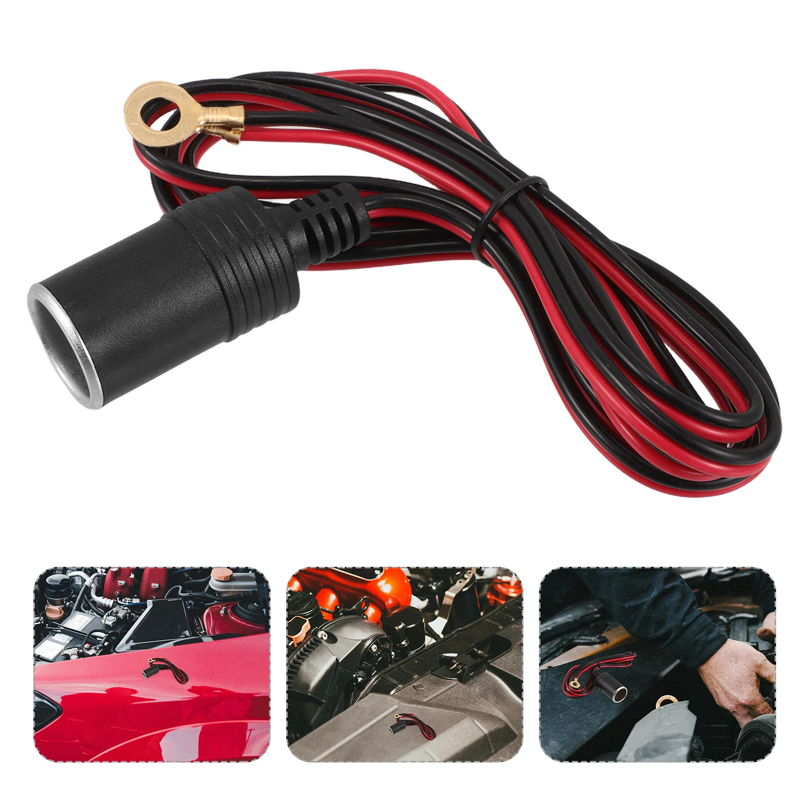 

Sturdy Abs Automotive Adapter Car Plug Female Lighter Socket Auto Converter Cable Current Limiting Protection Easy