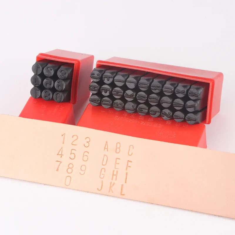 1.5-10mm Number/Letter Steel Die Hand Stamp Set, DIY Jewelry Leather Stamping Mark Seal Tool, Metal/Leather Craft Impression Kit