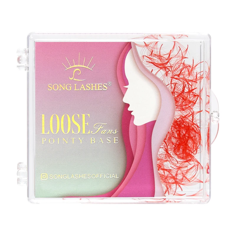 Song Lashes Eyelash Extension Supplies 6D Promade Loose Fans Color Lashes C D Curl Soft Pointy Base