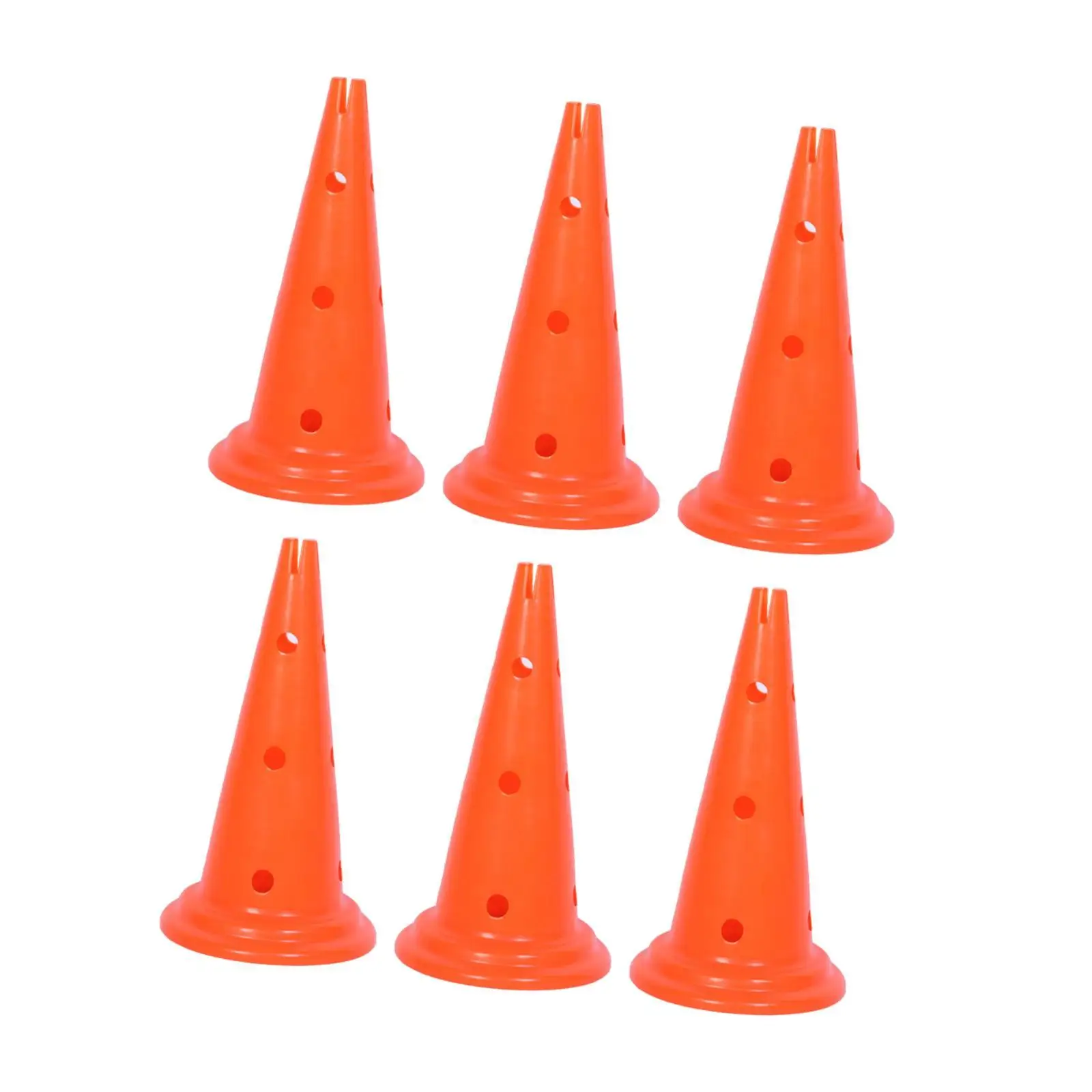 

6 Pieces Agility Hurdle Cones Soccer Cones Orange Agility Practice with Hole Sport Training Cone for Obstacle Course Soccer