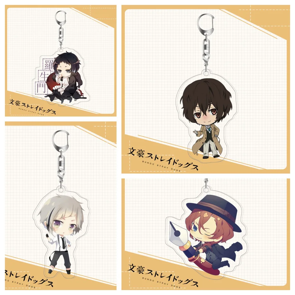 

6CM Anime Bungou Stray Dogs Acrylic Keychain Model Cosplay Charm Characters Ornament Accessories Goods Collection Gifts