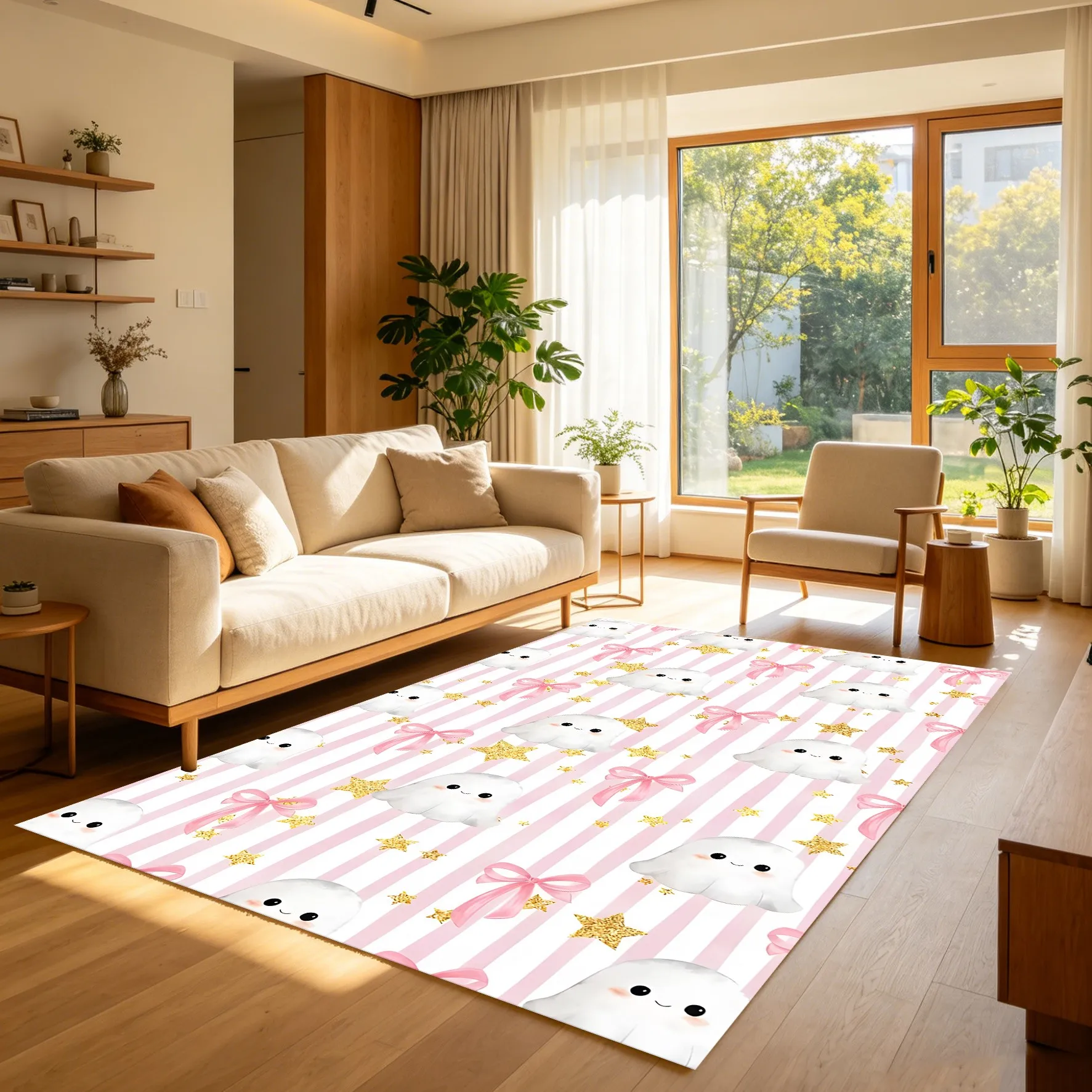 2D Carpet Cute Little Ghosts Bows Venus Sweet Cool Girl Style Soft Adorable Vibrant Eye Catching Perfect Playful Fun Halloween a
