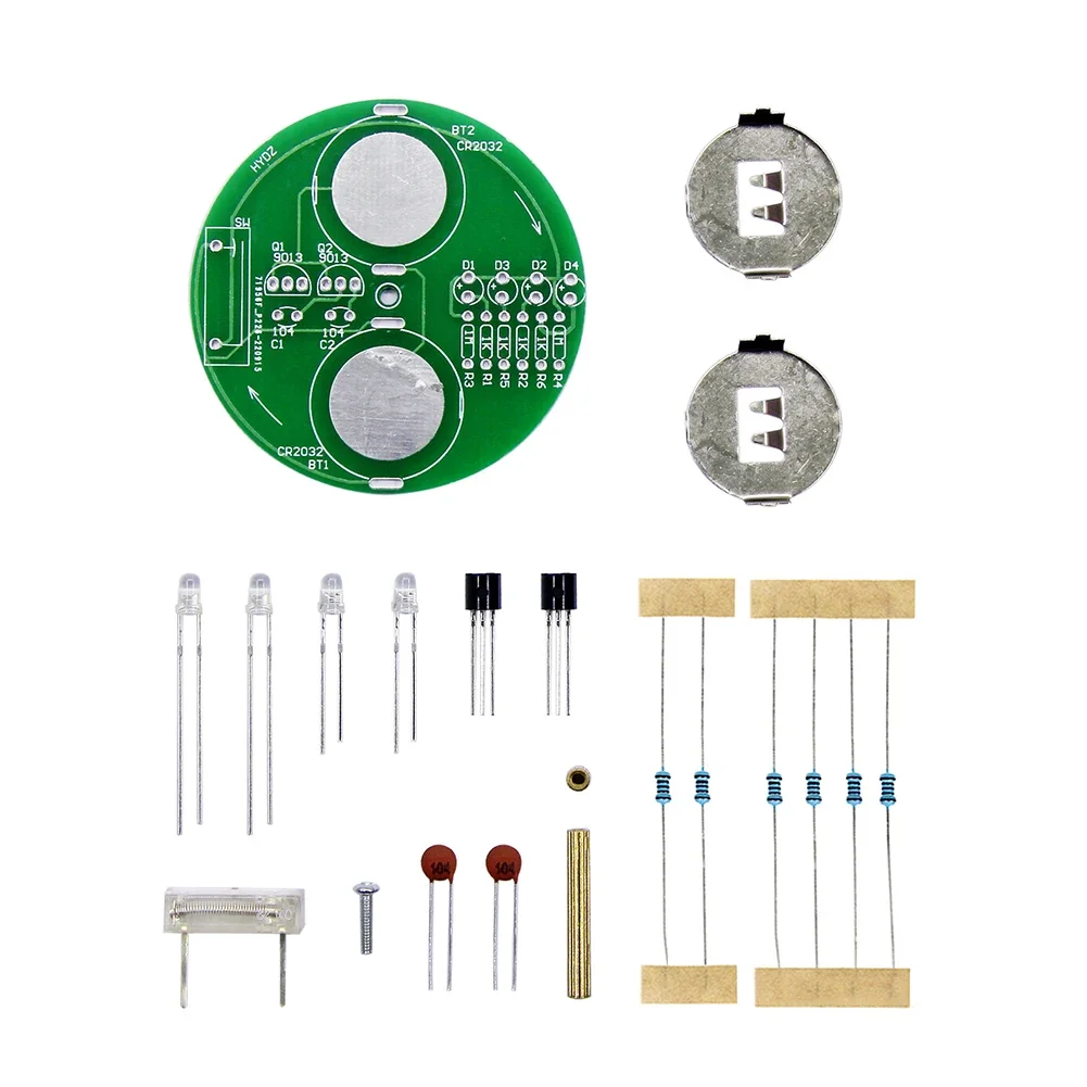 Beginner DIY Soldering Kit For Electronics With Labeled Parts And Power Compatibility From Three To Five Volts