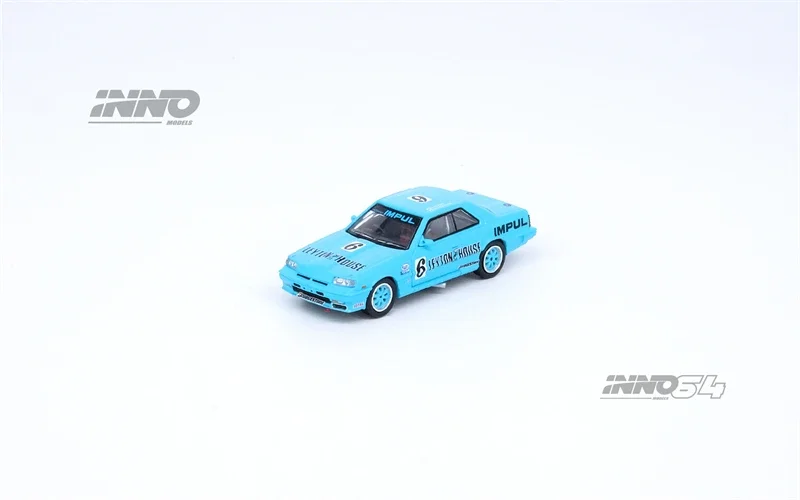 Inno skyline our turbo rs-x hr31 #6 ، موديل سيارة دييكاست زرقاء ، 1:64