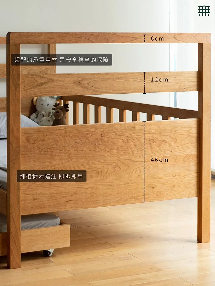 All solid wood children's beds Boys and girls bunk up and down guardrail desk integrated high and low child and mother bunk beds