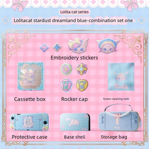 Imagen 2 del producto Para Switch 2 consola de juegos bolso funda protectora Base Shell Lolita Cat NS2 bolsa de almacenamiento de mano anticaída y antisuciedad