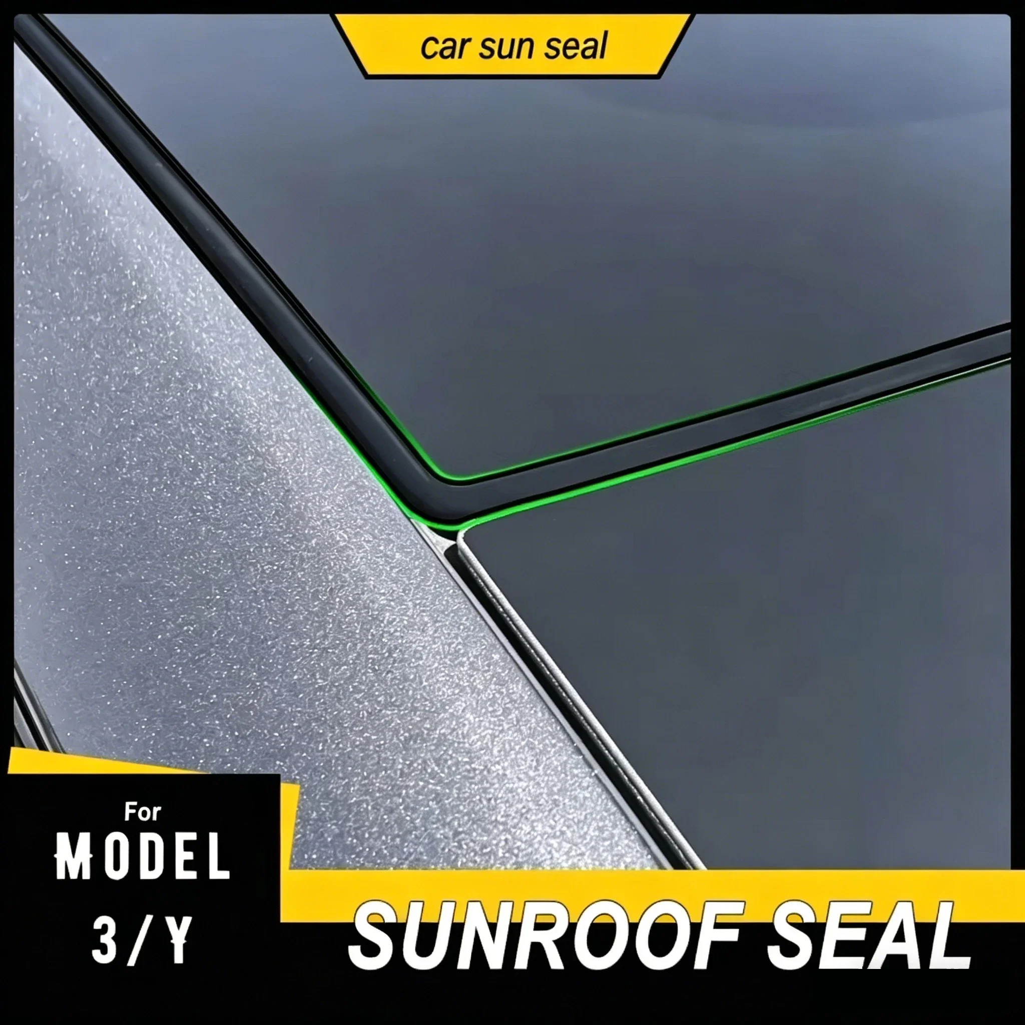 

For Tesla Model 3 Y Sunroof Elastic Band Rubber Seal Strip Wind Noise Reduction Waterproof Prevent Gap Dirt Sediment Build Up
